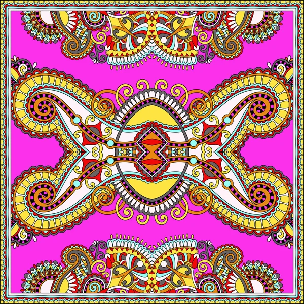 Traditional ornamental floral paisley bandanna. You can use this — Stock Vector