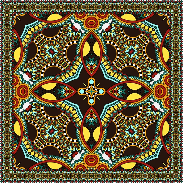 Traditional ornamental floral paisley bandanna. You can use this — Stockvector