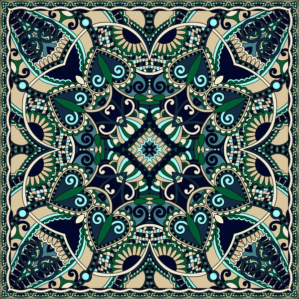 Traditional ornamental floral paisley bandanna. You can use this — Stockvector