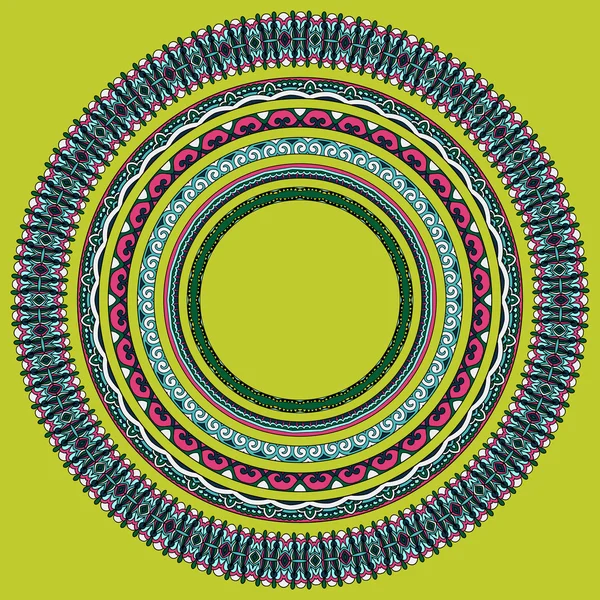 Jogo de armações geométricas redondas, ornamento de borda de círculo — Vetor de Stock