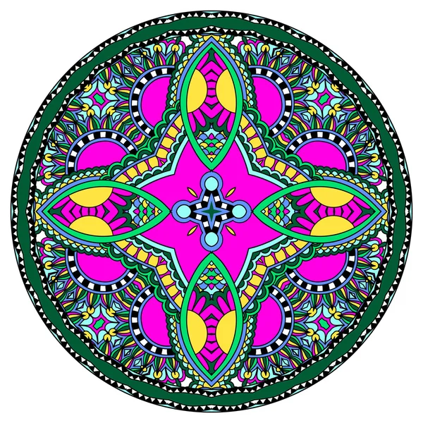 Decoratieve ontwerp van cirkel schotel sjabloon, ronde geometrische patte — Stockvector