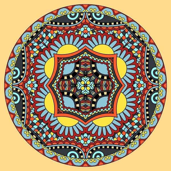 Decoratieve ontwerp van cirkel schotel sjabloon, ronde geometrische patte — Stockvector