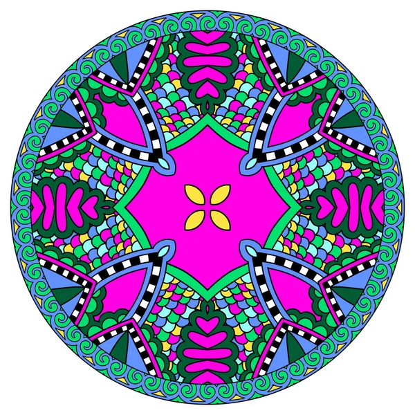 Design decorativo de modelo de prato de círculo, patte geométrico redondo — Vetor de Stock