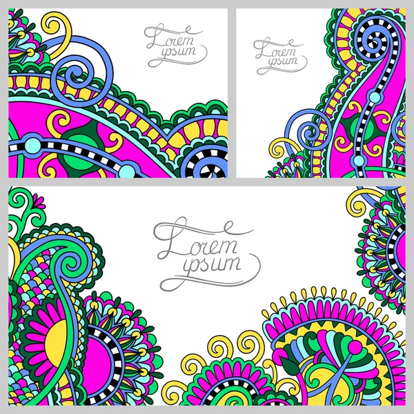 Set floral decoratieve achtergrond, frame sjabloonontwerp voor c — Stockvector