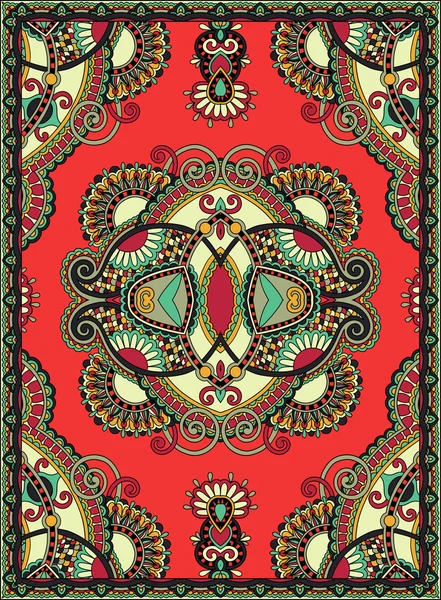 Tapis décoratif floral oriental ukrainien Design — Image vectorielle