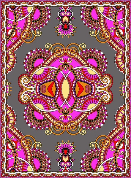 Diseño de alfombra ornamental floral oriental ucraniana — Vector de stock