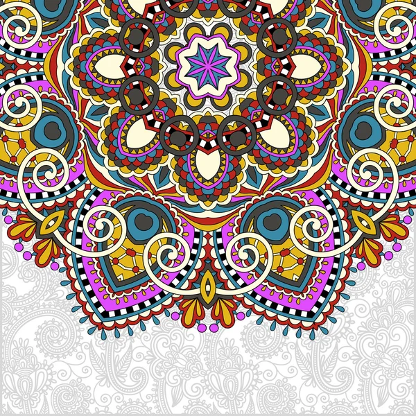 Patrón redondo floral en estilo étnico oriental ucraniano para su — Vector de stock