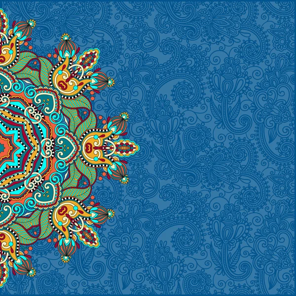 Motif rond floral dans le style ethnique oriental ukrainien pour votre — Image vectorielle