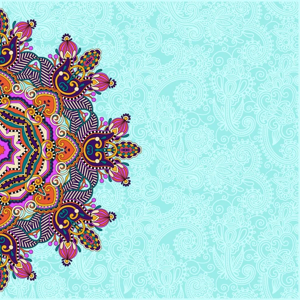 Patrón redondo floral en estilo étnico oriental ucraniano para su — Vector de stock