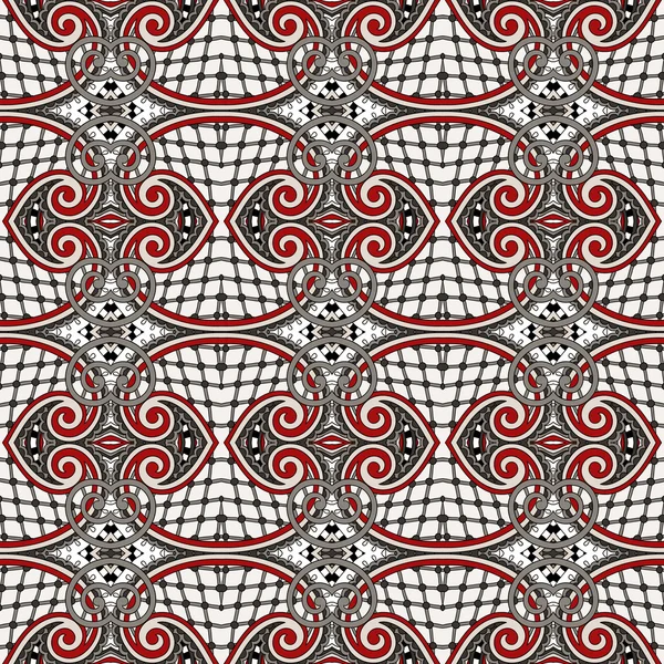 Motif vintage géométrie sans couture, style ethnique ornemental backg — Image vectorielle