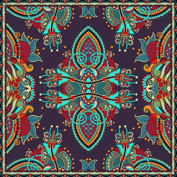 Floral tradicional ornamental Paisley Bandanna — Vector de stock