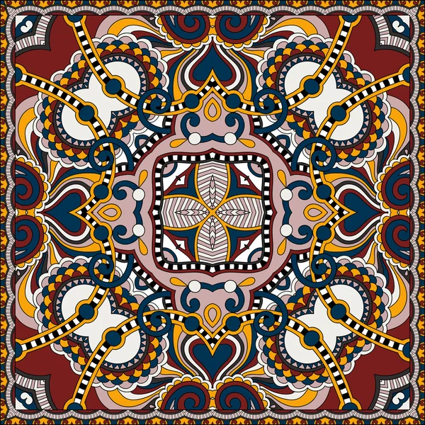 Traditionelle Zierblumen Paisley Bandanna — Stockvektor