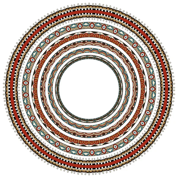 Reihe von runden geometrischen Rahmen, Ornament des Kreisrandes, Vektor — Stockvektor