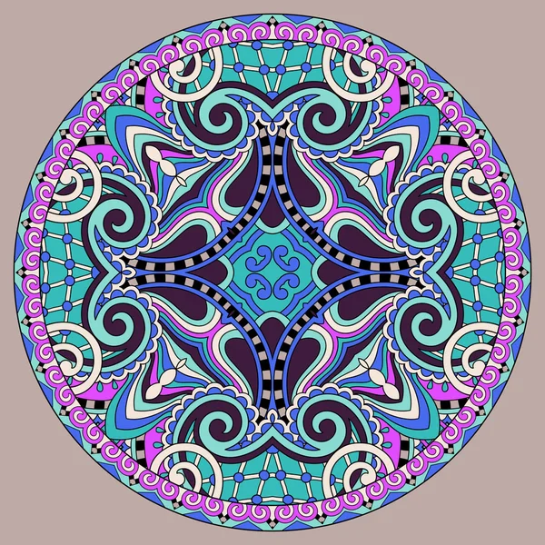 Декоративне оформлення кругової тарілки, круглий геометричний патерн — стоковий вектор