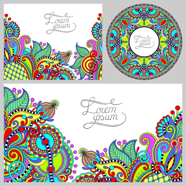 Conjunto de fondo decorativo floral, diseño de marco de plantilla para c — Vector de stock