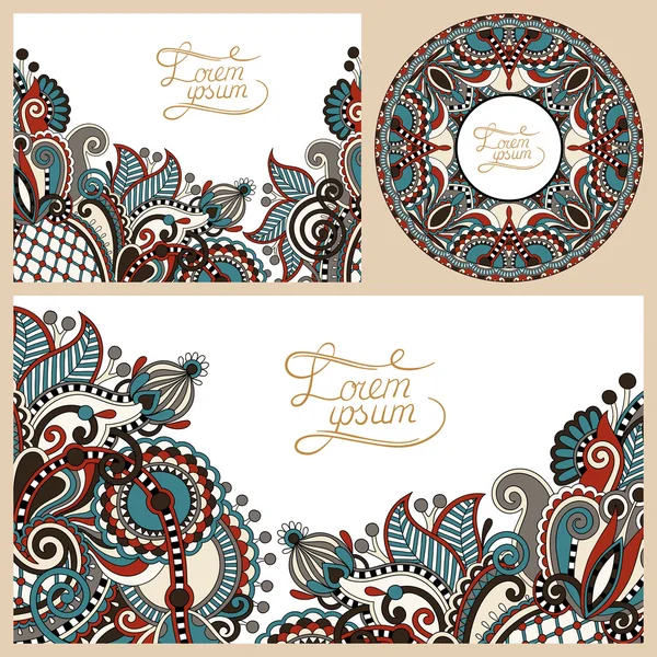 Conjunto de fundo decorativo floral, modelo de design de moldura para c —  Vetores de Stock