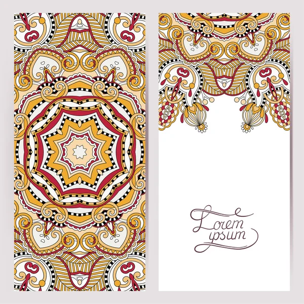 Cartão de etiqueta decorativa para design vintage, padrão étnico — Vetor de Stock