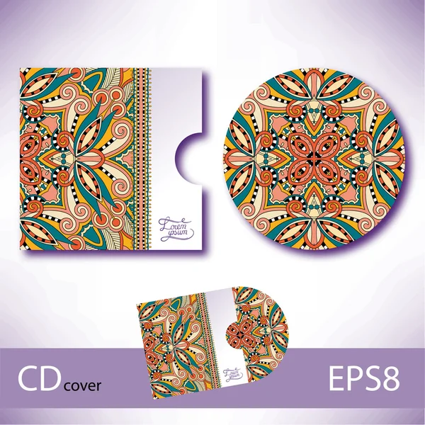 CD cover formgivningsmall med ukrainska etnisk stil — Stock vektor