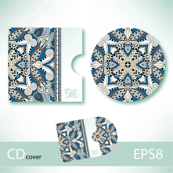 CD cover design template with ukrainian ethnic style — Stock Vector
