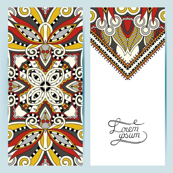 Decorative label card for vintage design, ethnic pattern, antiqu — Stock Vector