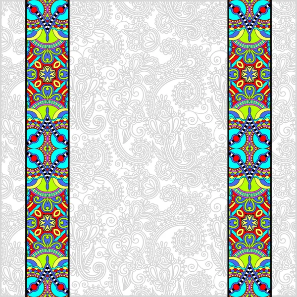Spitzen-Randstreifen auf kunstvollem floralen Hintergrund, Vektor-Illustration — Stockvektor
