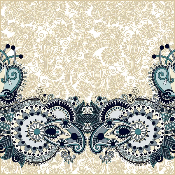 Paisley design em fundo floral decorativo para convite — Vetor de Stock