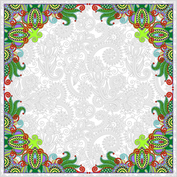 Floral vintage frame, ukrainian ethnic style — Stock Vector