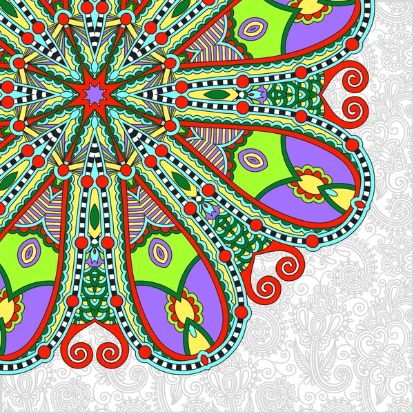 Motif rond floral dans le style ethnique oriental ukrainien — Image vectorielle