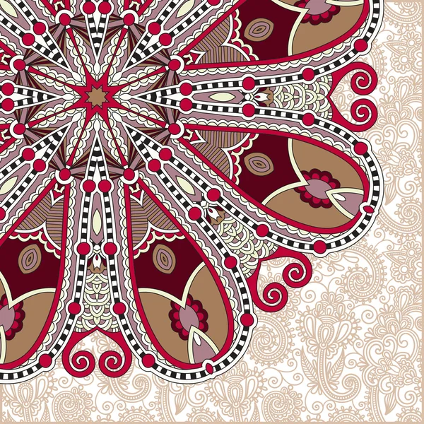 Patrón redondo floral en estilo étnico oriental ucraniano — Vector de stock