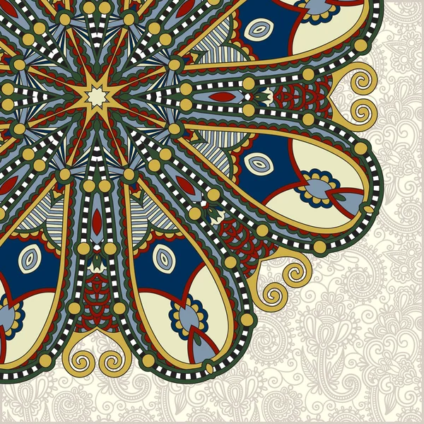 Motif rond floral dans le style ethnique oriental ukrainien — Image vectorielle