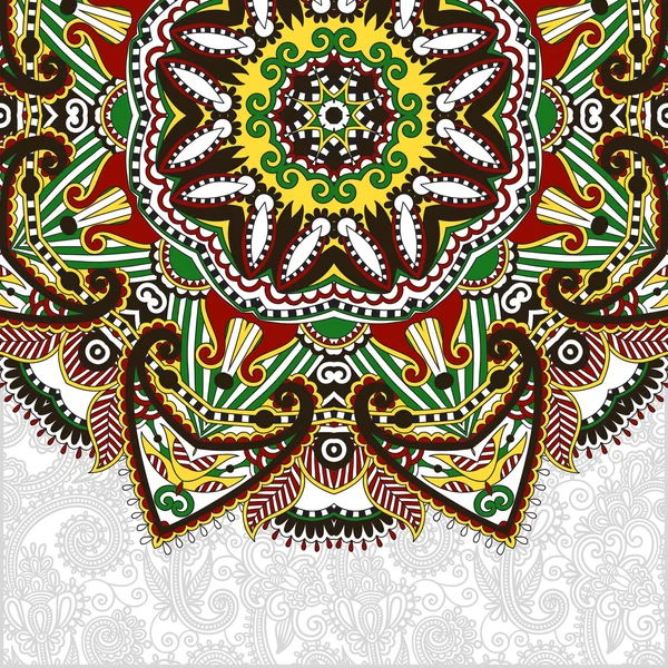 Motif rond floral dans le style ethnique oriental ukrainien — Image vectorielle