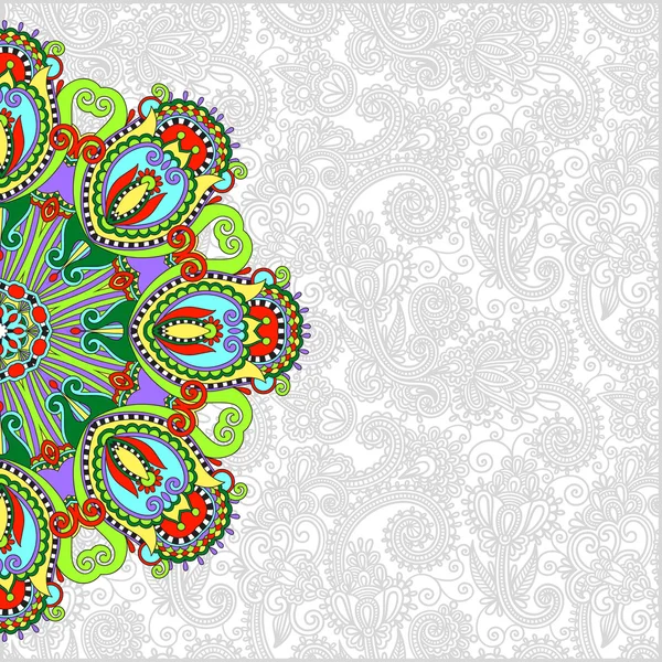 Patrón redondo floral en estilo étnico oriental ucraniano — Vector de stock