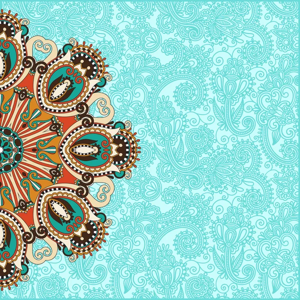 Motif rond floral dans le style ethnique oriental ukrainien — Image vectorielle