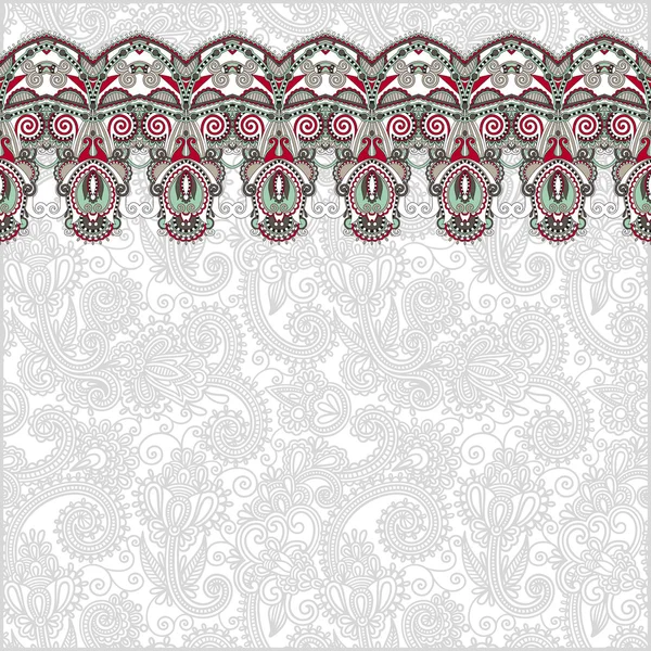 Fondo ornamental con cinta de flores, patrón de rayas, saludo — Vector de stock