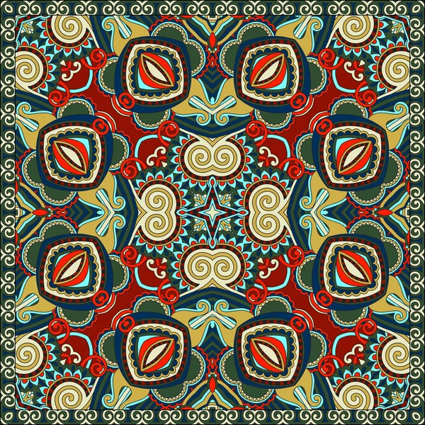 Традиционная декоративная цветочная банданна из пейсли. Квадратные украшения — стоковый вектор