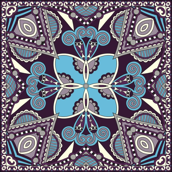 Bandana paisley floral ornamental tradicional. Adorno cuadrado — Vector de stock