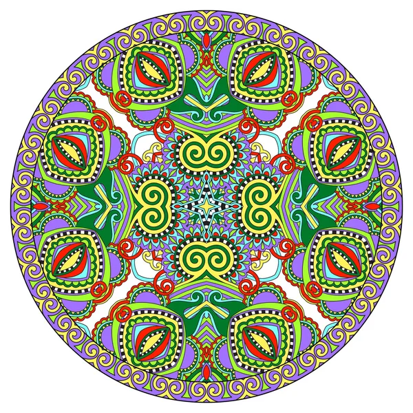 Decoratieve ontwerp van cirkel schotel sjabloon, ronde geometrische patte — Stockvector