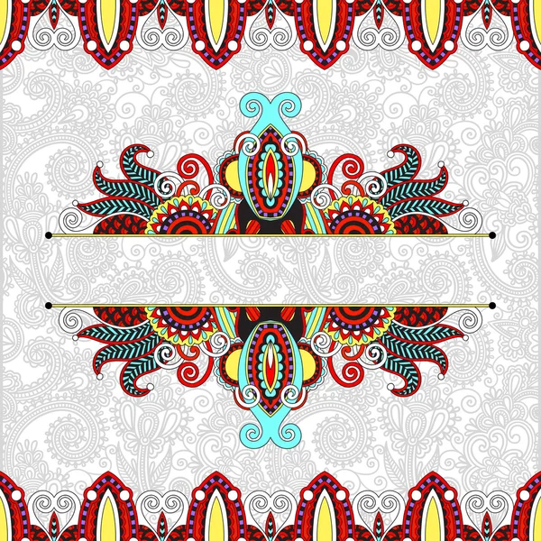 Tarjeta de invitación decorativa floral, diseño de marco paisley vintage , — Vector de stock