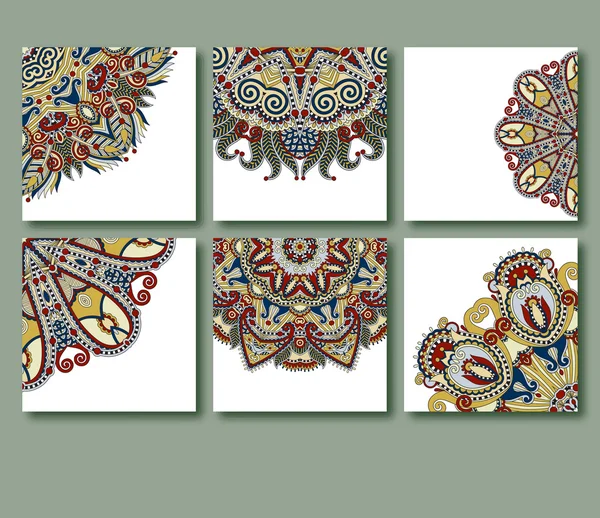 ビンテージ スタイルの装飾的な花グリーティング カードのコレクション — ストックベクタ