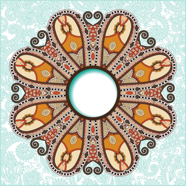 Motif rond floral dans le style ethnique oriental ukrainien pour votre — Image vectorielle