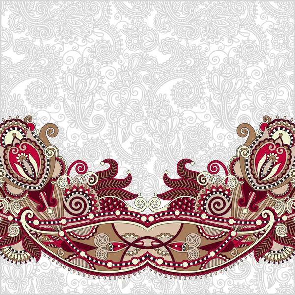 Paisley-Design auf dekorativem floralen Hintergrund für Einladung, p — Stockvektor