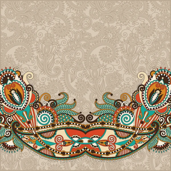 Paisley design em fundo floral decorativo para convite, p — Vetor de Stock