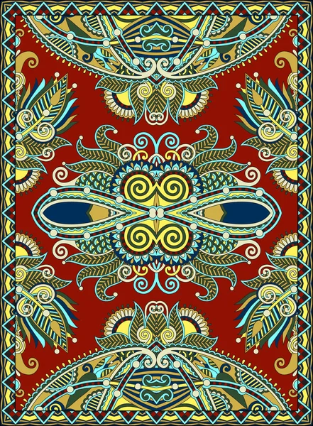 Ukrainska orientalisk blommig prydnads matta design — Stock vektor