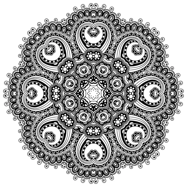 Ornamento do laço do círculo, teste padrão geométrico redondo do guardanapo —  Vetores de Stock