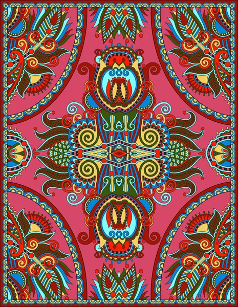 Ukraiński dywan kwiatowy projekt do druku na płótnie i papierze, kar — Wektor stockowy