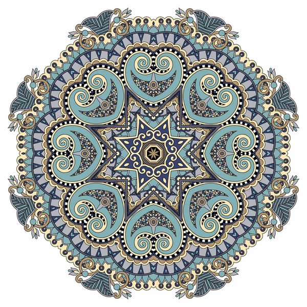 Mandala, cercle décoratif spirituel indien symbole de flux de lotus — Image vectorielle