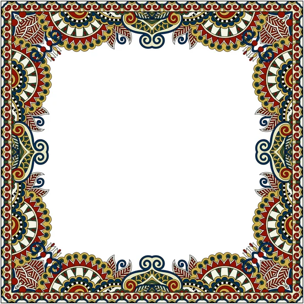 Floral vintage frame, ukrainian ethnic style — Stock Vector