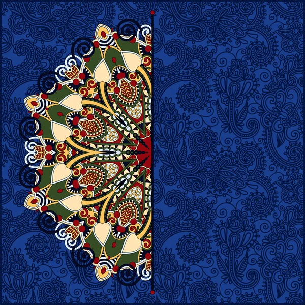 Patrón redondo floral en estilo étnico oriental ucraniano — Vector de stock