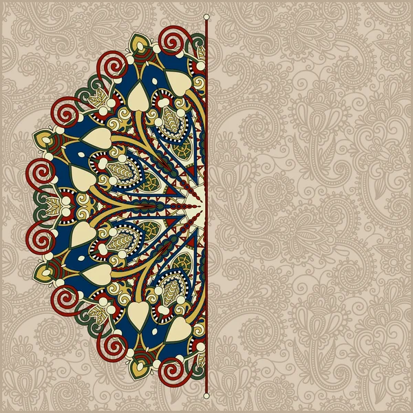 Patrón redondo floral en estilo étnico oriental ucraniano — Archivo Imágenes Vectoriales