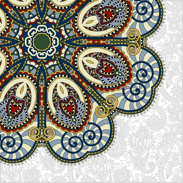 Цветочный круглая картина в украинском восточном этническом стиле для вашего — стоковый вектор